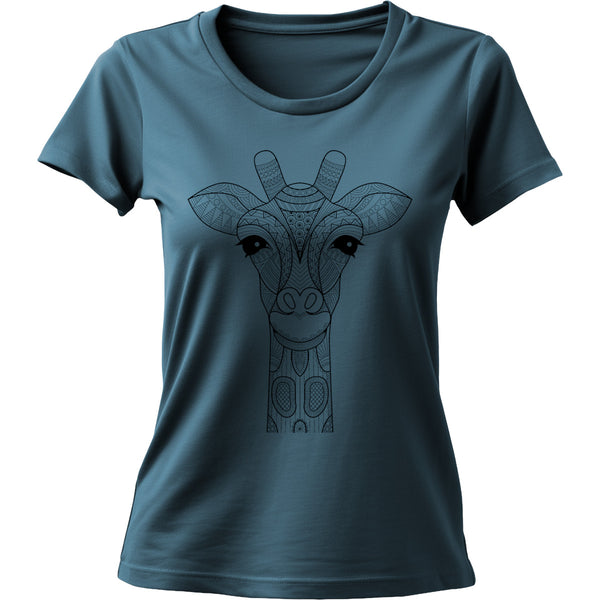Tribal Giraffe - Ladies Cotton Tee