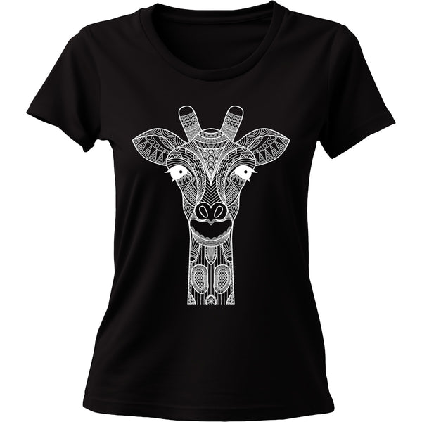 Tribal Giraffe - Ladies Cotton Tee