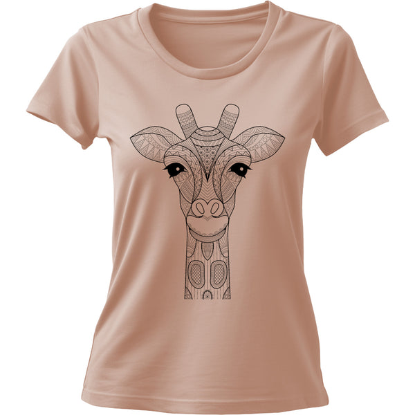 Tribal Giraffe - Ladies Cotton Tee