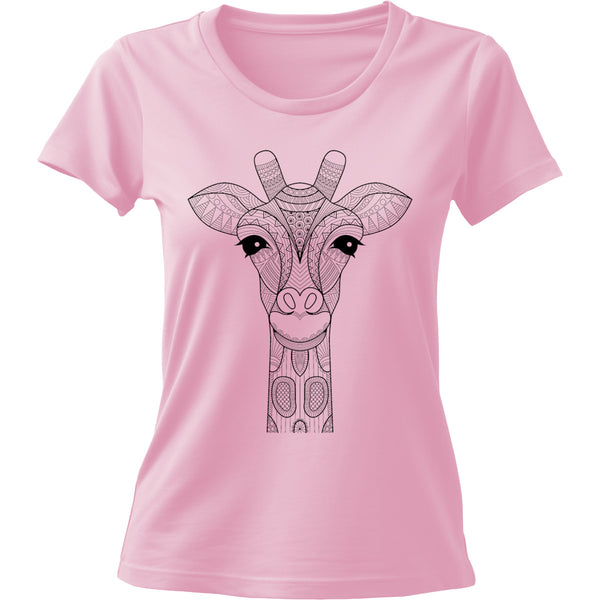 Tribal Giraffe - Ladies Cotton Tee