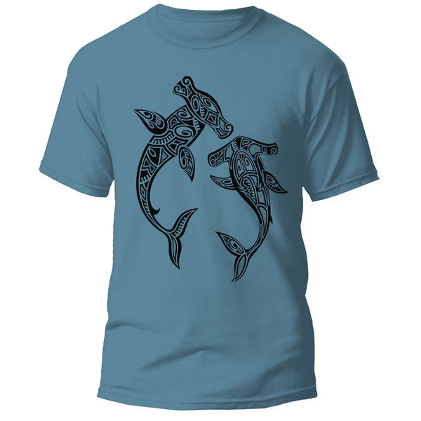 Tribal Hammerhead Shark - Adult Cotton Tee