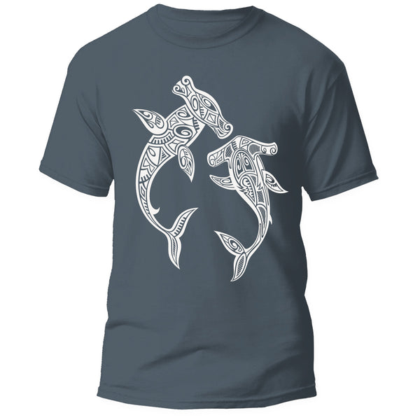 Tribal Hammerhead Shark - Adult Cotton Tee