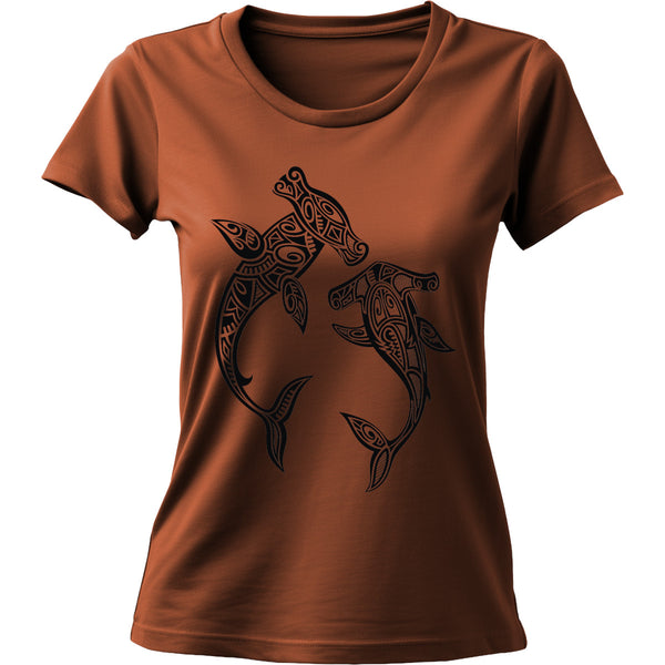 Tribal Hammerhead Shark - Ladies Cotton Tee