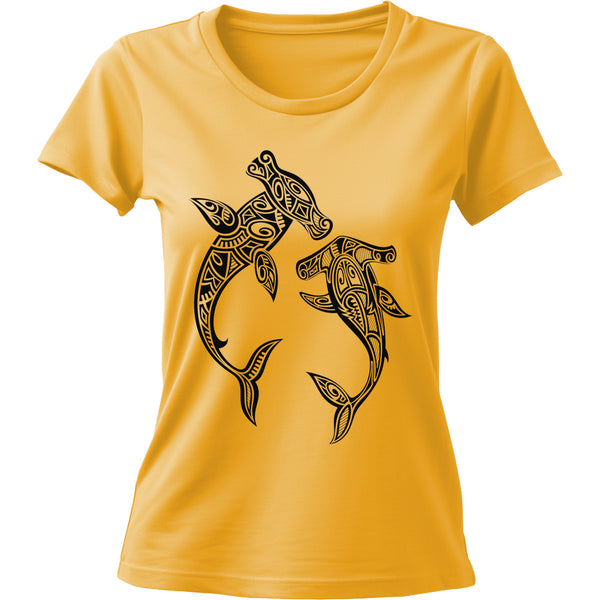 Tribal Hammerhead Shark - Ladies Cotton Tee