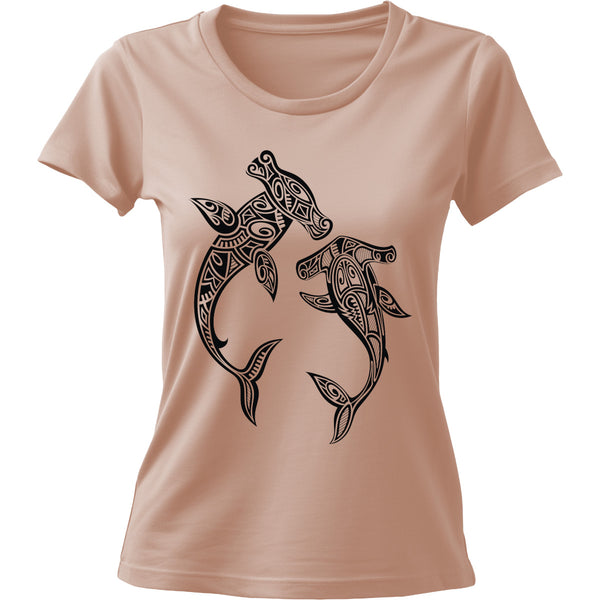 Tribal Hammerhead Shark - Ladies Cotton Tee