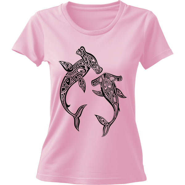 Tribal Hammerhead Shark - Ladies Cotton Tee