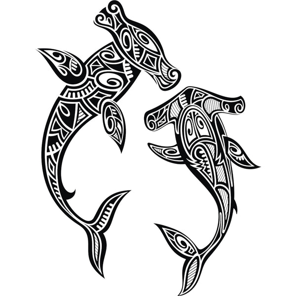 Tribal Hammerhead Shark - Adult Cotton Tee