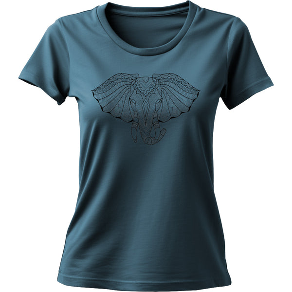 Tribal Elephant - Ladies Cotton Tee