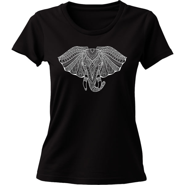 Tribal Elephant - Ladies Cotton Tee