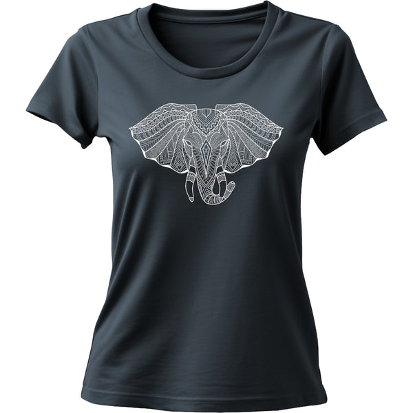 Tribal Elephant - Ladies Cotton Tee