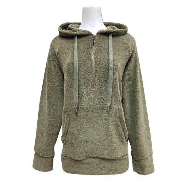 Ladies 1/2 Zip Stretchy Softy Hoodie