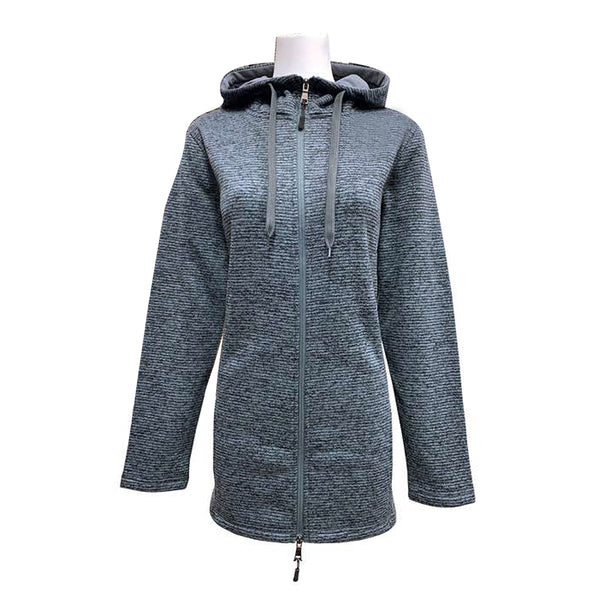 Ladies Tonal Marled Fleece Long Jacket