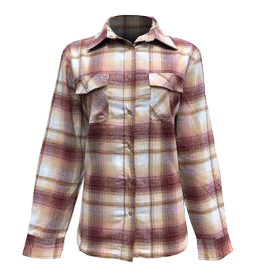 Ladies Snap Shirt Jacket with Fur Lining