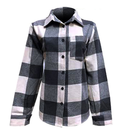 Ladies Heavyweight Flannel Long Sleeve Shacket