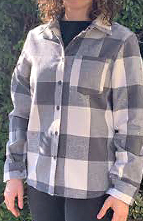 Ladies Heavyweight Flannel Long Sleeve Shacket