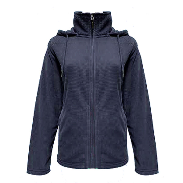 Ladies Hooded Jacket Full Zip Grid Fleece