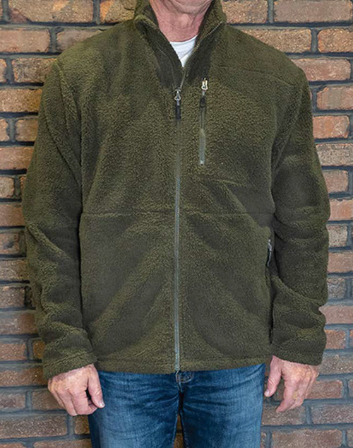 Mens Full Zip Jacket Mid Pile Soft Sherpa