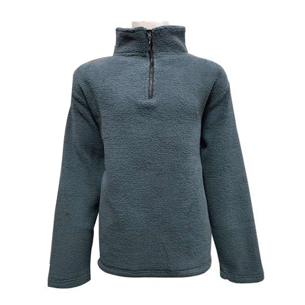 Mens 1/4 Zip Pullover Mid Pile Soft Sherpa