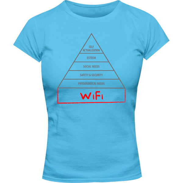 Basic Human Needs Pyramid - Ladies Slim Fit Tee - Graphic Tees Australia
