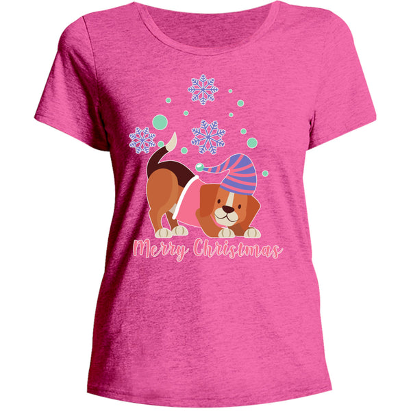 Beagle Merry Christmas - Ladies Relaxed Fit Tee