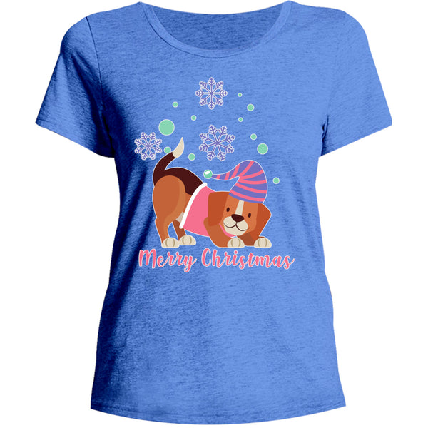 Beagle Merry Christmas - Ladies Relaxed Fit Tee