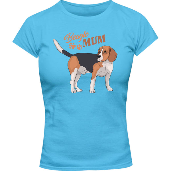 Beagle Mum - Ladies Slim Fit Tee - Graphic Tees Australia