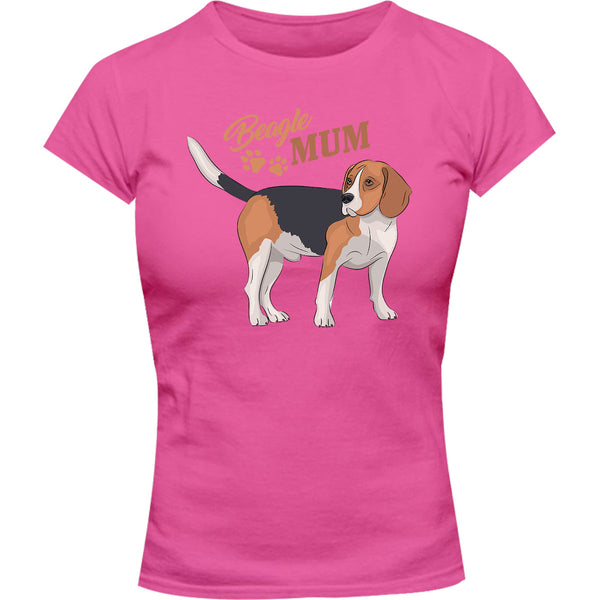 Beagle Mum - Ladies Slim Fit Tee - Graphic Tees Australia