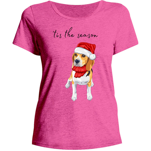 Beagle 'tis the Season - Ladies Relaxed Fit Tee