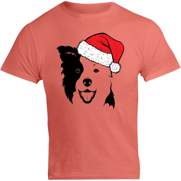 Border Collie Santa Hat - Unisex Tee