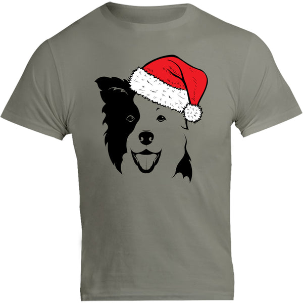 Border Collie Santa Hat - Unisex Tee
