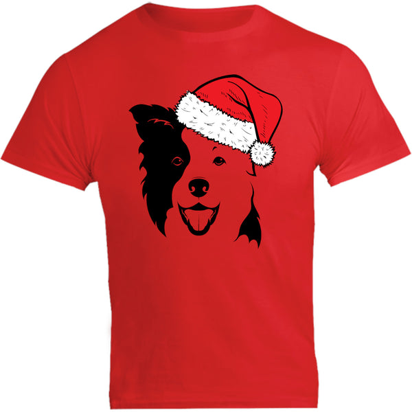 Border Collie Santa Hat - Unisex Tee