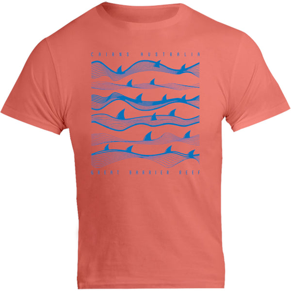 Cairns Australia Shark Waves - Unisex Tee - Graphic Tees Australia