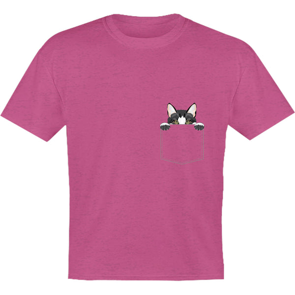 Cat In Pocket - Youth & Infant Tee - Graphic Tees Australia