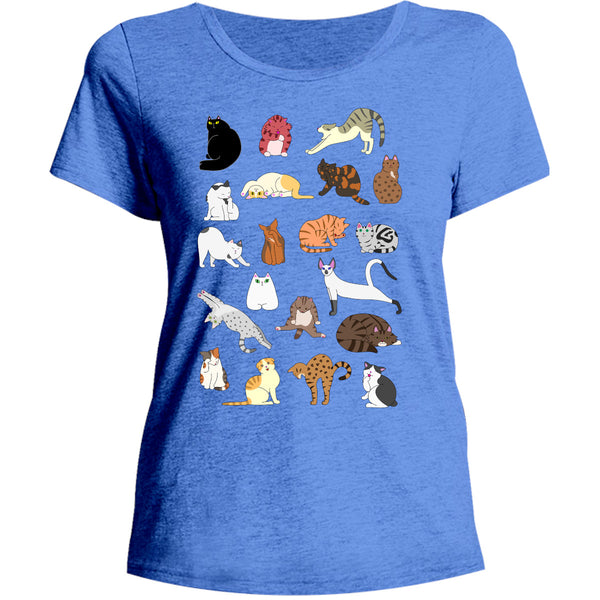 Cat Poses - Ladies Relaxed Fit Tee - Graphic Tees Australia