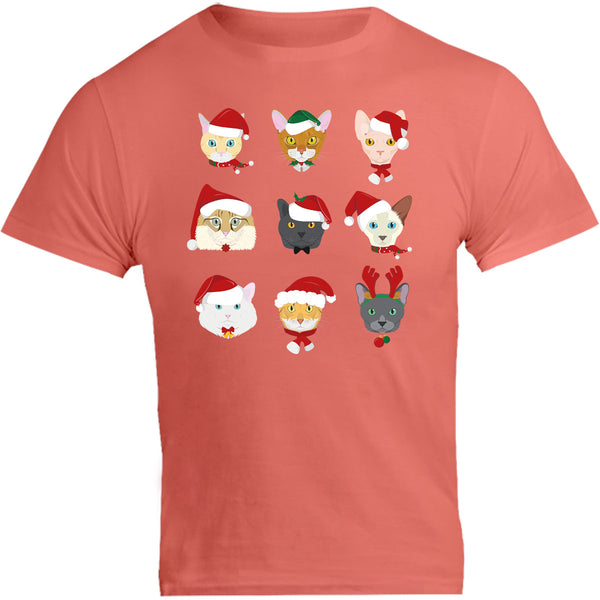 Cats In Christmas Hats - Unisex Tee