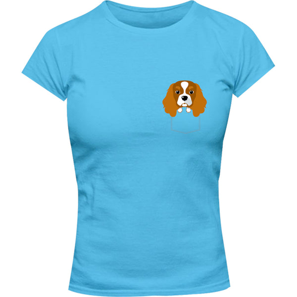 Cavalier in Pocket - Ladies Slim Fit Tee - Graphic Tees Australia