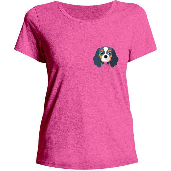 Cavalier in Pocket - Ladies Relaxed Fit Tee - Graphic Tees Australia