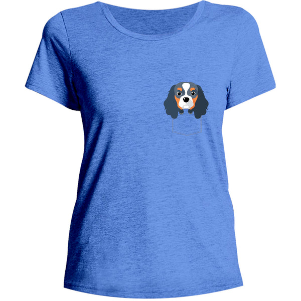 Cavalier in Pocket - Ladies Relaxed Fit Tee - Graphic Tees Australia