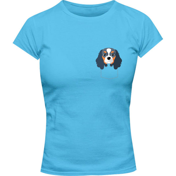 Cavalier in Pocket - Ladies Slim Fit Tee - Graphic Tees Australia