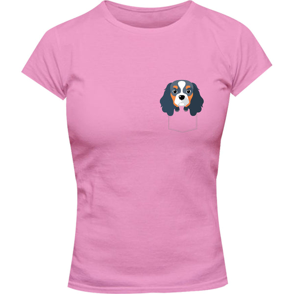 Cavalier in Pocket - Ladies Slim Fit Tee - Graphic Tees Australia