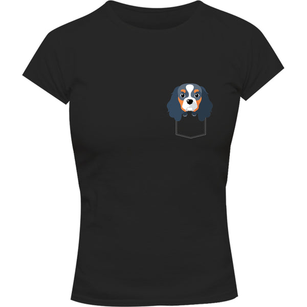 Cavalier in Pocket - Ladies Slim Fit Tee - Graphic Tees Australia