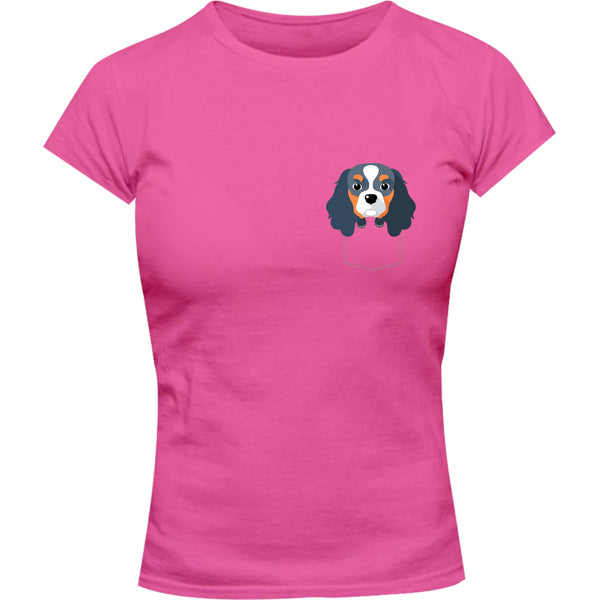 Cavalier in Pocket - Ladies Slim Fit Tee - Graphic Tees Australia