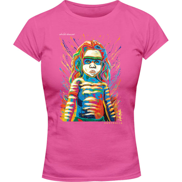 Child Dancer 1 - Ladies Slim Fit Tee - Graphic Tees Australia