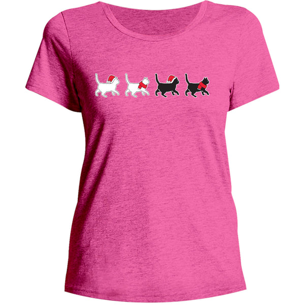 Christmas Cats Walking - Ladies Relaxed Fit Tee