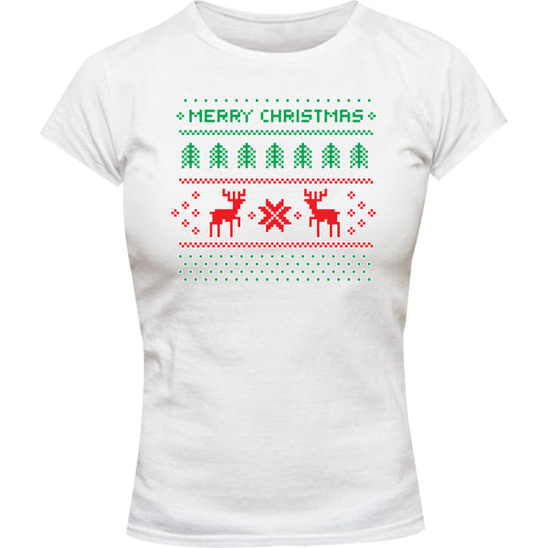 Christmas Sweater - Ladies Slim Fit Tee