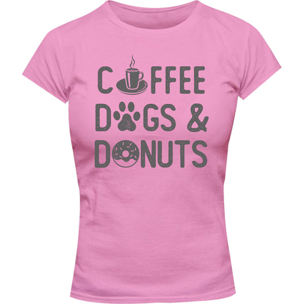 Coffee Dogs & Donuts - Ladies Slim Fit Tee - Graphic Tees Australia
