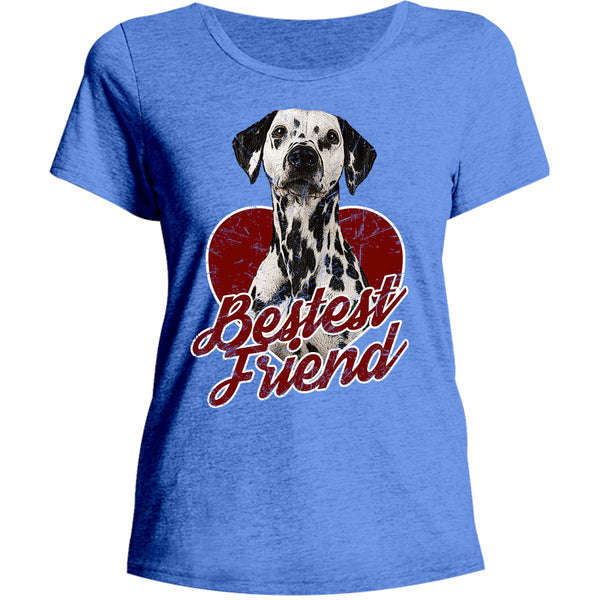 Dalmatian Bestest Friend - Ladies Relaxed Fit Tee - Graphic Tees Australia