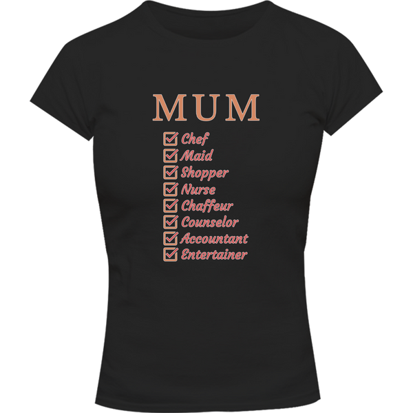 Mum Checklist - Ladies Slim Fit Tee