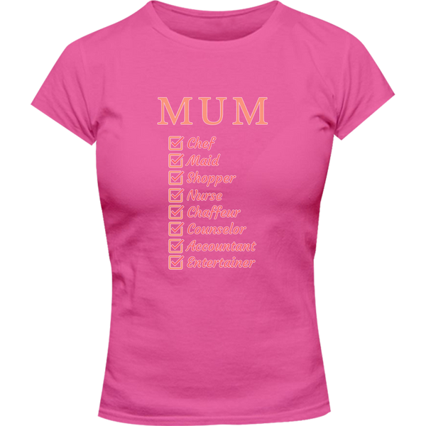 Mum Checklist - Ladies Slim Fit Tee