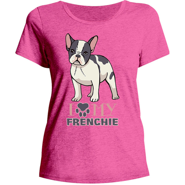 Dog Paw Love My Frenchie - Ladies Relaxed Fit Tee - Graphic Tees Australia